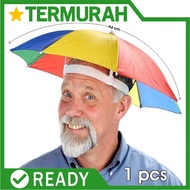 Umbrella Hat Rain Head 64cm Headband Umbrella Hat Fishing Golf large unique cute rainbow
