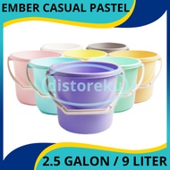 IK - Casual Bucket 2.5 Gallon Pastel Plastic Bucket 9 Liter