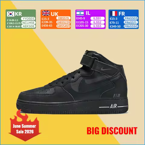 Nike Air Force 1 Mid Unisex Sneakers - Ankle Support, Classic Cushioned Comfort & Durable for All-Da