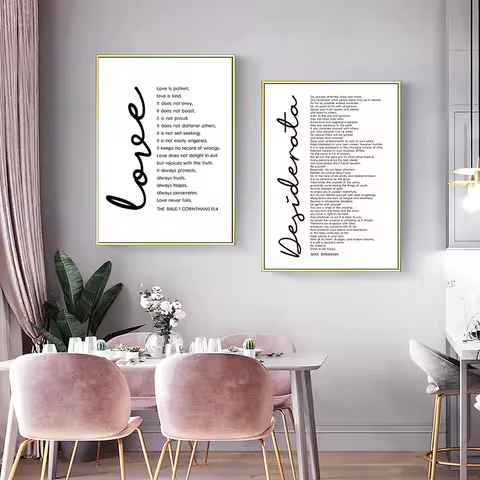 Desiderata Poem Canvas Print by Max Ehrmann Inspirational Bible Verse Wall Art Motivational Quote Ho