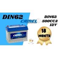 (Installation Included)BATERI KERETA DIN62 Camel Plus |Car Battery VW Polo TSI Fiesta,Proton X50...