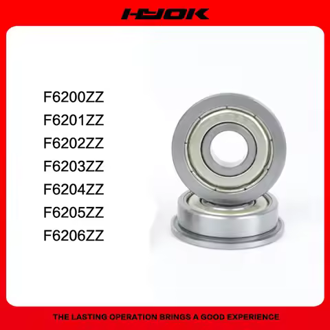 2PCS 4PCS 6PCS 10PCS Flange Bearing F6200 F6201 F6202 F6203 F6204 F6205 F6206 ZZ 2Z Low-speed bearin