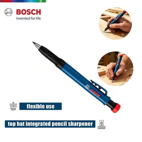 BOSCH 2.8mm HB Woodworking Deep Hole Marking Pencil With Built-In Sharpener For Engineering Marking