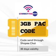 CONNECTme Now 3gb PAC Code (Not for Offshore)