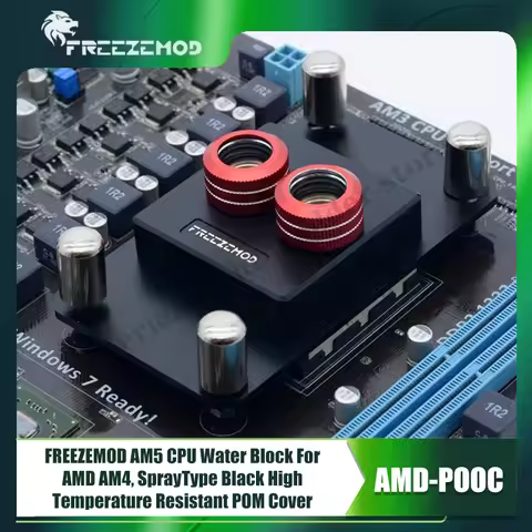 FREEZEMOD AM5 CPU Water Block For AMD AM4, Spray Type Black High Temperature Resistant POM Cover, AM