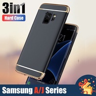 Casing Samsung Galaxy J4 J6 J8 A6 A8 Plus 2018 3 in 1 Electroplated Case Matte Plating Hard Cover