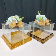 1 PCS | GUBAHAN SIAP KOTAK HANTARAN DULANG KAYU DENGAN BUNGA ROS & GOLDISH ORKID/ WOODEN GIFT TRAY W
