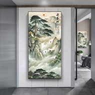 Traditional Chinese ink landscape canvas painting poster printing painting living room background wa