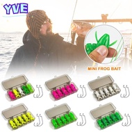 YVE 5pcs Soft Frog Fishing Lures, 5g 10g Mix Color Mini Frog Bait, Artificial Bait TPE with 5pcs Hoo