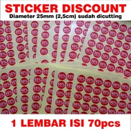 STICKERS - Sticker Discount 3% 5% 10% 15% to 90%/ - size 25 mm = 2.5 cm