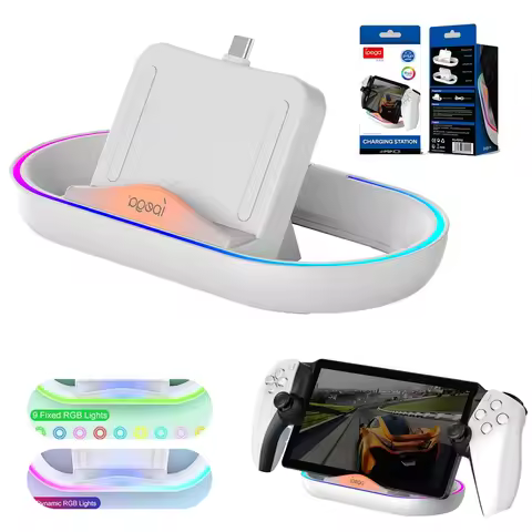 RGB Charging Dock Station for Playstation Portal Console Type-C Charger Stand Base Holder for PS5 PS
