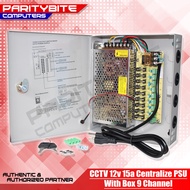 CCTV Centralize Power Supply Adapter DC 12V 15A W/ 9CH Box
