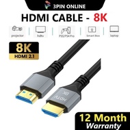 3PIN Hdmi To Hdmi 2.1 Cable 4k 8k Kabel Hdmi To Tv 4k 8k  For Laptop Ps4 Ps5 Tv Box Pc Monitor