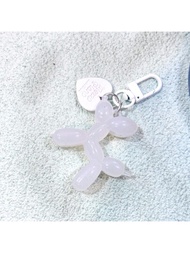 寵物狗鑰匙扣，裝飾掛件，掛在耳機和包包上的果凍包裝，輕巧可愛的糖果色衣服風格