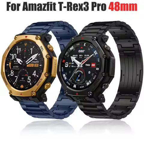 20mm 22mm Titanium Alloy Strap for Amazfit T-Rex3 Pro Balance 2/Bip 6 Business Style Bracelet for Hu