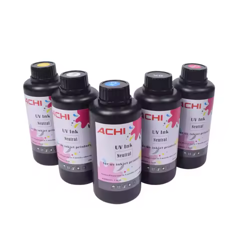 ACHI Ink 5x500ml UV Ink for UV Printer UVDTF Ink for UVDTF Printer UV6090 Ink for UV 6090 Printer