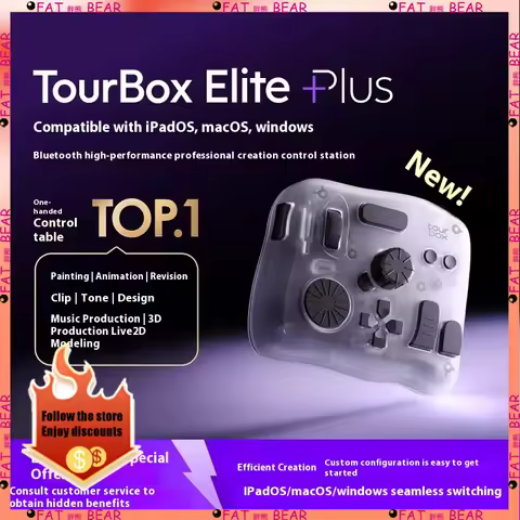 TourBox Elite Plus Bluetooth Keyboard Console Custom Drawing CSP iPad Mini Keyboard Portable Creativ