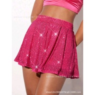Quần Short Nữ Đầm Sáng Bóng Pha Lê Lấp Lánh Tôn Tạo Quần Y2K Thời Trang Mùa Hè Sáng Quần Đi Đêm