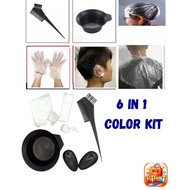 Disposable Reusable DIY Hair Dying Kit Set 6 in 1 Hair Coloring Tool Kit Set Salon Barber Self Use