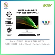 Acer Aspire C27-1655-1165G7W11 27" AIO Desktop PC (i7-1165G7, 8GB, 1TB, NV MX330, W11H, Off H&amp;S)