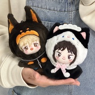 [Cotton Doll-Animal Cafe] 10cm 10cm Non-Attribute Baby Clothes Doll Cute Cloak Plush Cat Ear Puppy N
