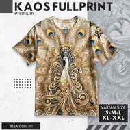 ROWEAR Fullprint T-Shirt with Peacock Design, Gold Aesthetic | Glamorous Premium Distro Clothes | Et