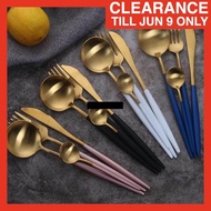 (FINE DINING ATMOSPHERE) 4pcs Nordic 4in1 304 Stainless Steel Cutlery Set Fork Spoon Knife Teaspoon 