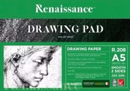 Renaissance สมุดวาดเขียน ภาพ รูป สมุดเขียนแบบ ปกเขียว ปกฟ้า ปกทอง ขนาด A2 A3 A4 A5 แบบเรียบ แบบหยาบ