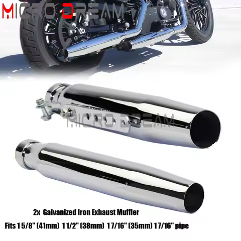 Motorcycle 35-45mm Iron Exhaust Mufflers Black For Harley Sportster XL 1200 XL 883 Cafe Racer XS650 