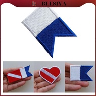 blesiya diver Flag Patch  Maritime Signal Alpha Flag Embroidered Sew On  Badge Underwater Scuba Divi