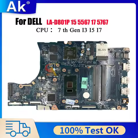 BAL20 LA-D801P Mainboard For DELL Inspiron 15 5567 17 5767 with i3 i5 i7 CPU DDR4 CN-0KFWK9 0Y8N7H 1