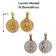 Benedict Medal Pendant 1.8 cm stainless steel anti-rust