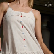 JEMMIDORIS เดรสยาวสายเดี่ยวผ้าลายทาง-รุ่น Mimosa dress note paper