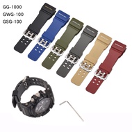 Soft Rubber Watch Band Strap for Casio G-Shock GG-1000 GWG-100 GSG-100 Men Sport Watchband Straps Bands Clasps Bracelet Belt Accessories