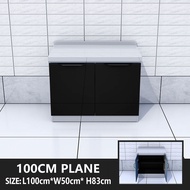 Stainless Steel Household Kitchen Black Stove Cabinet Meja Sinki Storage Kabinet Almari Dapur Gas Mu