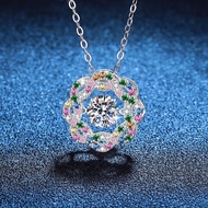 【 GRA Certificate Attached 】 1ct moissanite necklace, fashionable starry dynamic pendant S925 pure s