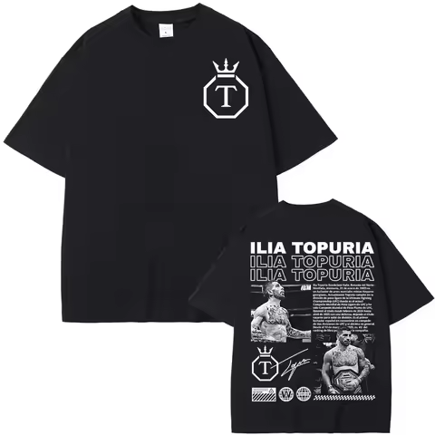 El Matador Ilia Topuria Merch Pure Cotton Shirt Harajuku Pattern T-shirt Unisex Summer Printed Stree