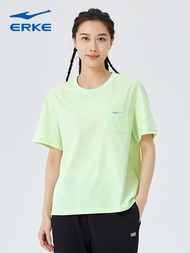 Hongxing Erke Pure Cotton Short T Women's Summer Loose Leisure Sports round Neck Short Sleeve T-Shir