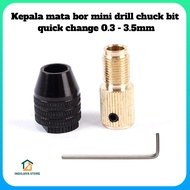 Kepala mata bor mini drill chuck bit quick change 0.3 - 3.5mm