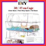 50cm / 47cm Full Acrylic Hamster Cage Syrian Hamster Cage Hamster Dwarf Cage Accessories Craftsboydi