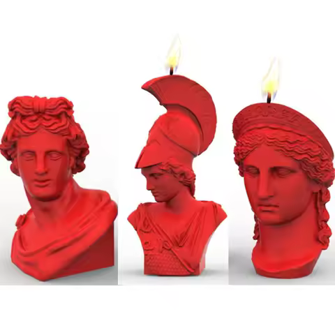 DIY Art Hera Athena Statue Silicone Candle Molds Greek Goddess Plaster Portrait Mould Roman Sculptur