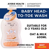 Bzu Bzu Head to Toe Baby Wash (Oat & Milk) 600ml | Body Wash & Shampoo | Designed for Newborn & Sens