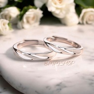 Cincin Couple Silver 925 Boleh Laras – Adjustable Wedding Ring Set + Kotak Hadiah, Sesuai ROM / Tuna