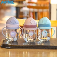 AVINIE BY01 Baby Drinking Bottle 250ML Baby Water Bottle Learning Cup Baby Feeding Cup with Straw Children Learn Feeding Drinking Bottle Kids Training Cup Child Learn Water Milk Cup Straw Handle Feeding Bottle Tumblr Botol Bayi 儿童喝水杯带吸管