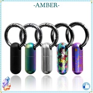 AMBER Titanium Alloy Keyring, Waterproof Mini  Container,  Portable Ultra-light Outdoor EDC Tool