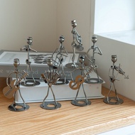 Metal Music Iron Man Ornaments Little Handsome Guy Band Iron Creative Handicrafts Home Decorations R