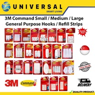 [SG SHOP SELLER] 3M Command Hooks - Small / Medium / Large General Purpose Hooks / Refill Strips