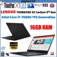 Lenovo ThinkPad X1 Carbon Gen 5 Ultrabook (Core i7-7th Gen, 16GB Ram, 512GB / 1TB  SSD, 14" Full HD 