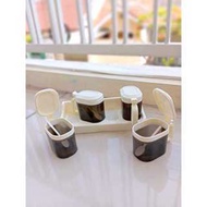 Mamamia Spice Rack Set Spice Rack with Coaster + Spoon Spice Rack Set of 4