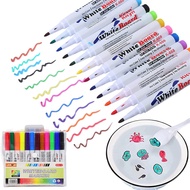 12 Colors Magical Water Painting Pen Doodle Water Floating Ink Whiteboard Marker Pens with Ceramic S